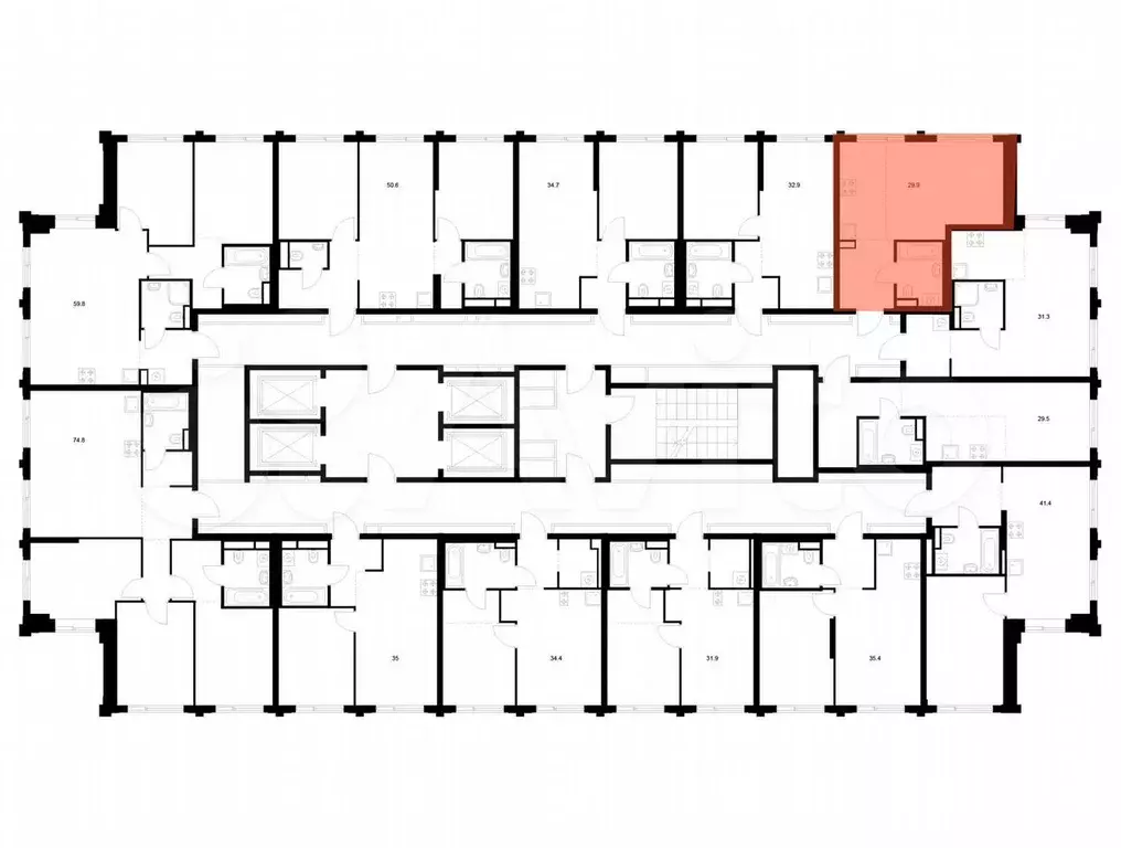 Квартира-студия, 29,9 м, 13/32 эт. - Фото 1
