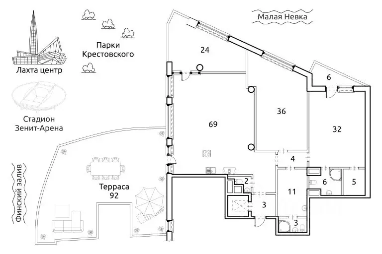 3-к кв. Санкт-Петербург Ждановская ул., 45 (227.0 м) - Фото 1
