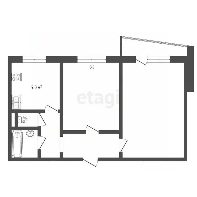 2-к кв. Тамбовская область, Тамбов Советская ул., 187Б (52.7 м) - Фото 1