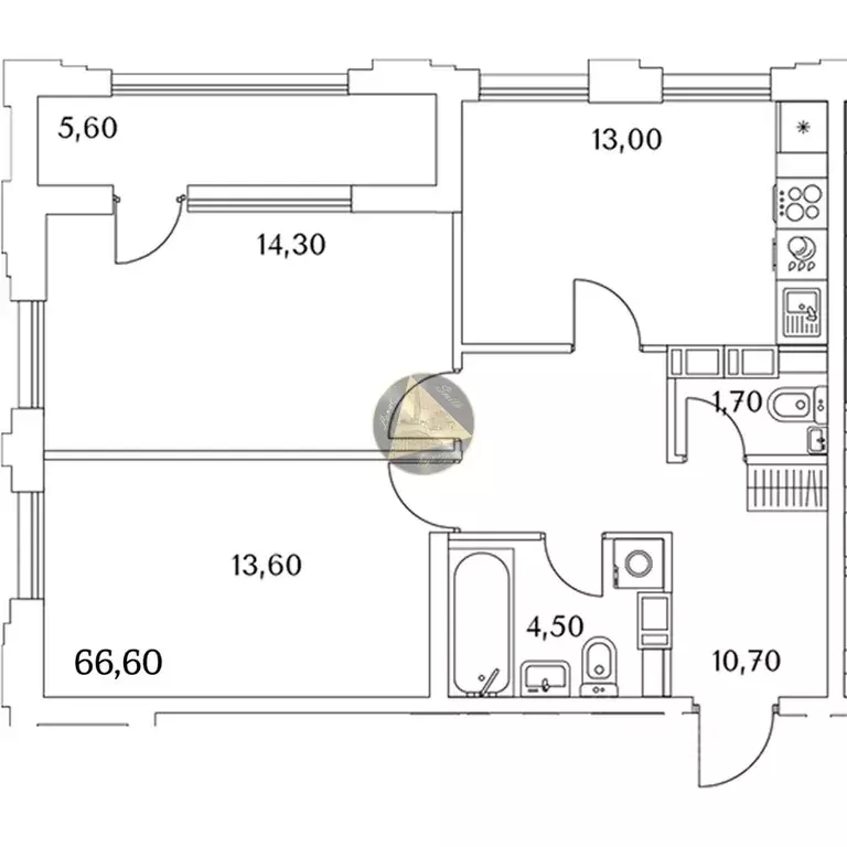 2-к кв. Санкт-Петербург Планерная ул., 99 (66.6 м) - Фото 2