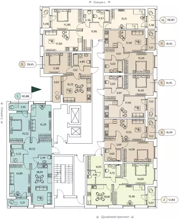 2-к кв. Санкт-Петербург ул. Среднерогатская, 11к2 (38.91 м) - Фото 1