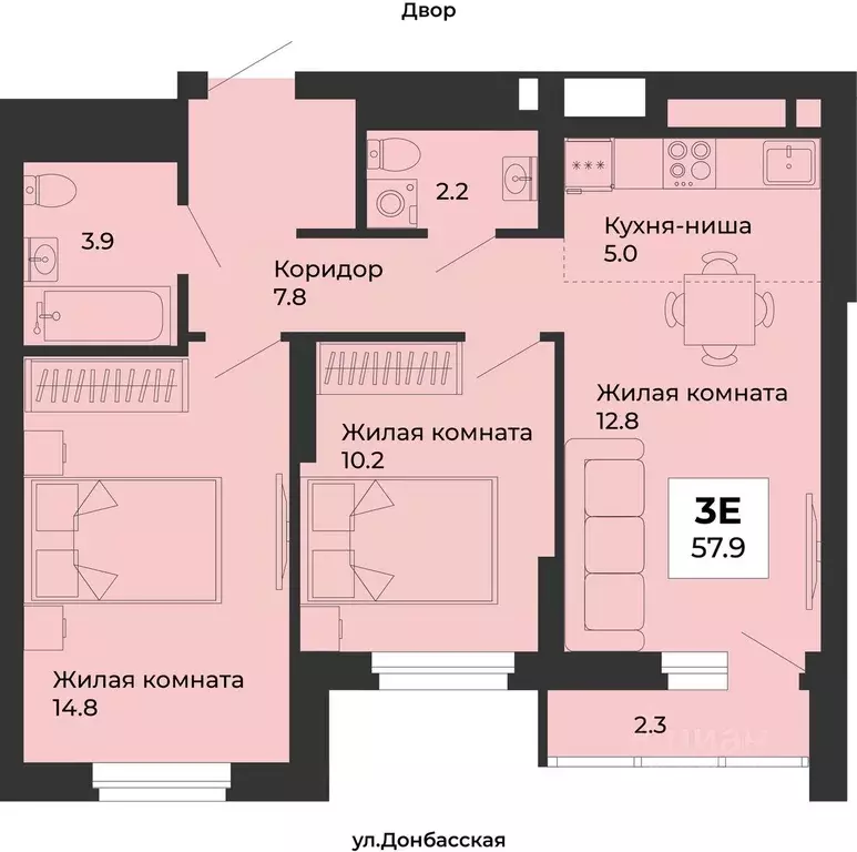 3-к кв. Свердловская область, Екатеринбург Уралмаш жилрайон, ул. ... - Фото 1