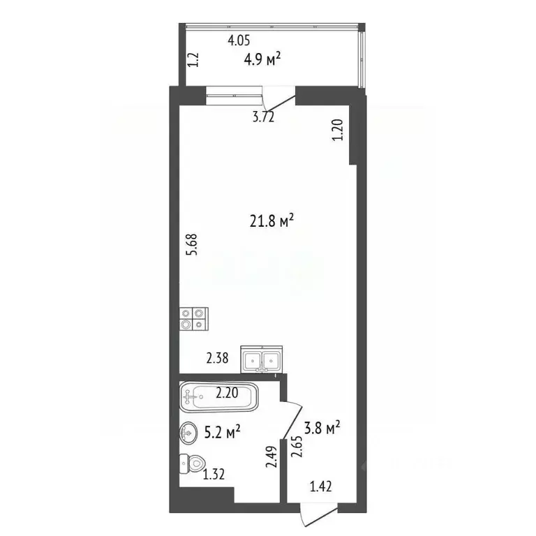 Студия Ростовская область, Ростов-на-Дону пос. Орджоникидзе, ул. ... - Фото 2