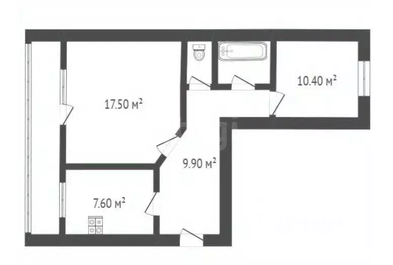 2-к кв. Воронежская область, Борисоглебск Гоголевская ул., 3 (53.3 м) - Фото 2
