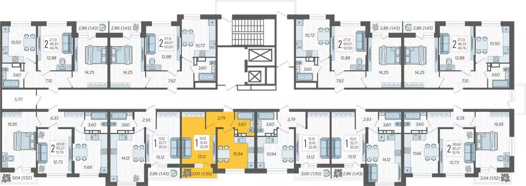 1-комнатная квартира: Краснодар, ЖК Смородина (32.95 м) - Фото 1