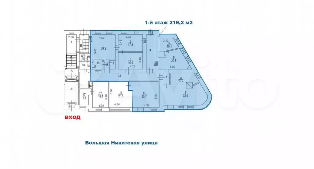 Аренда 219 м2 на Большой никитской - Фото 0