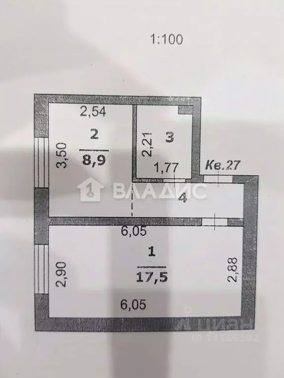1-к кв. Белгородская область, Белгород Донецкая ул., 83Д (34.5 м) - Фото 2