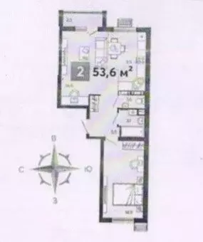Продаётся 2-к квартира, 53.6 м - Фото 0
