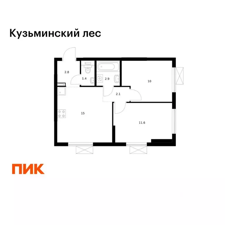 2-к кв. Московская область, Котельники Белая Дача мкр, 30 (45.8 м) - Фото 1