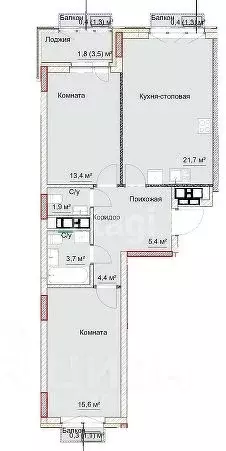 2-к кв. Удмуртия, Ижевск ул. Карла Либкнехта, 46 (72.3 м) - Фото 0
