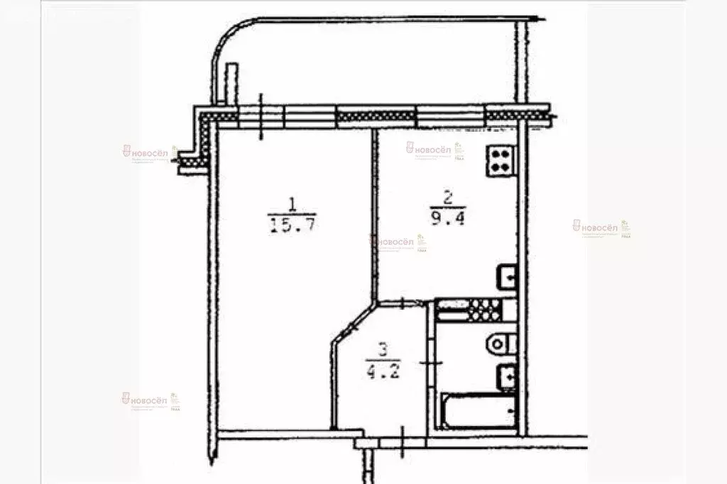 1-комнатная квартира: Екатеринбург, улица Вилонова, 6 (32.5 м) - Фото 1