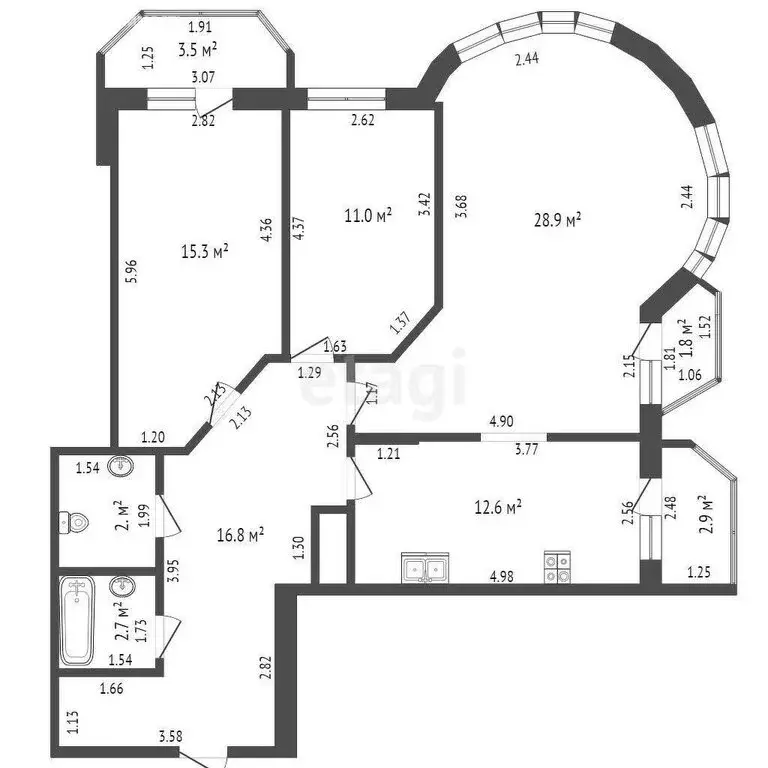 3-комнатная квартира: Анапа, Спасский переулок, 16 (98.3 м) - Фото 1