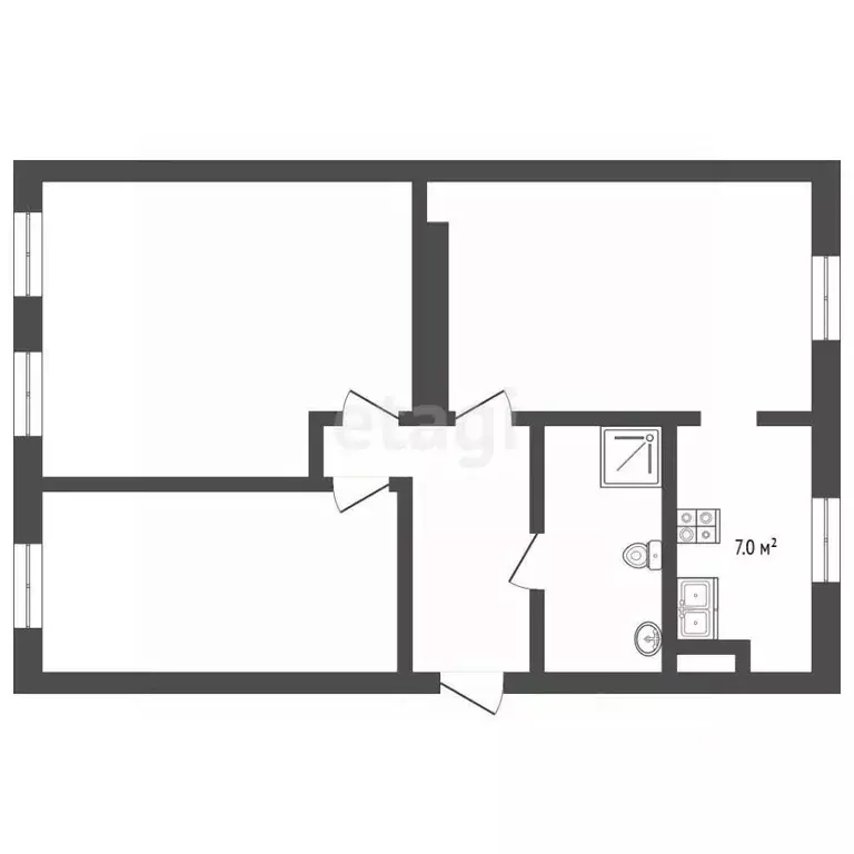 3-к кв. Тамбовская область, Котовск Октябрьская ул., 27 (67.1 м) - Фото 1