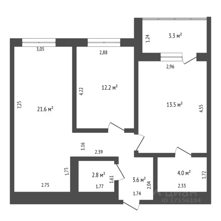 2-к кв. Тюменская область, Тюмень ул. Братьев Бондаревых, 5 (65.1 м) - Фото 2