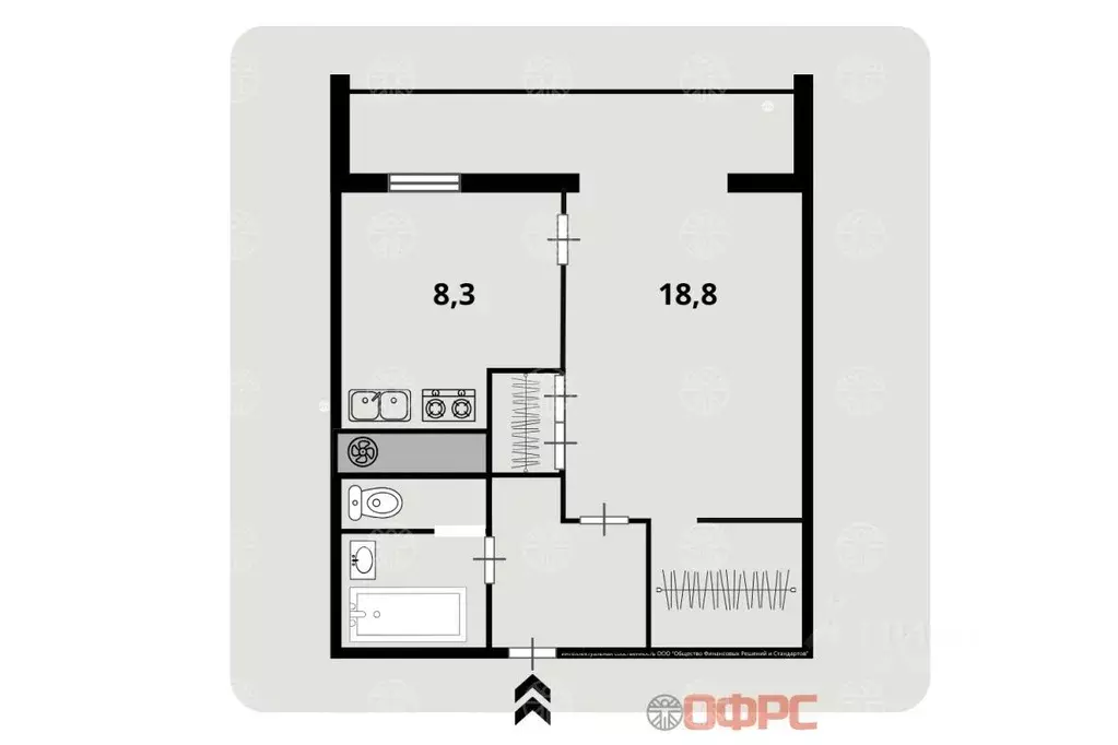 1-к кв. Москва Кронштадтский бул., 45К1 (36.2 м) - Фото 2