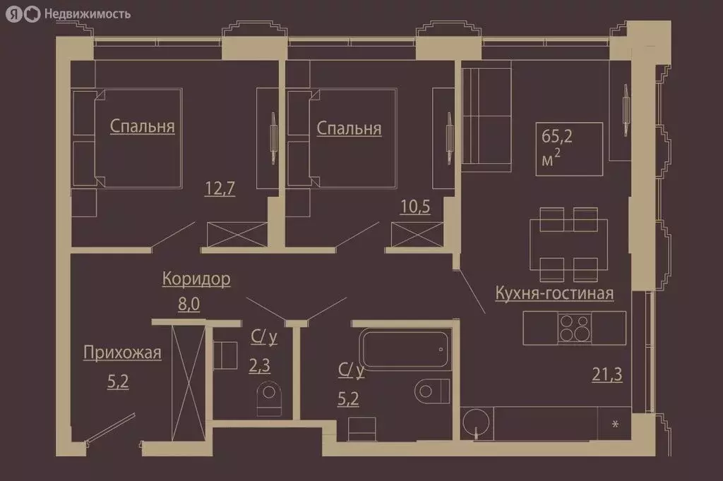 3-комнатная квартира: Новосибирск, улица Чаплыгина, 54 (64.8 м) - Фото 0