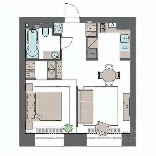 Студия Татарстан, Казань ул. Гудованцева, 45 (23.5 м) - Фото 2