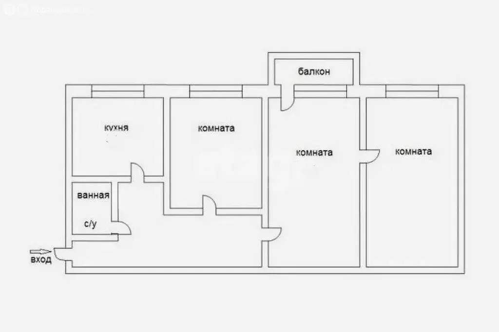 3-комнатная квартира: Барнаул, улица Георгия Исакова, 203 (57.5 м) - Фото 1
