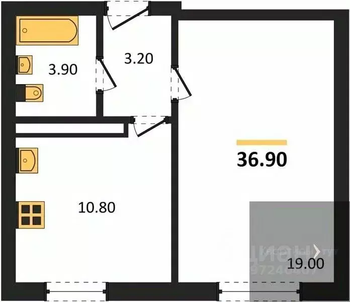 1-к кв. Воронежская область, Воронеж ул. Шидловского, 38 (36.9 м) - Фото 0