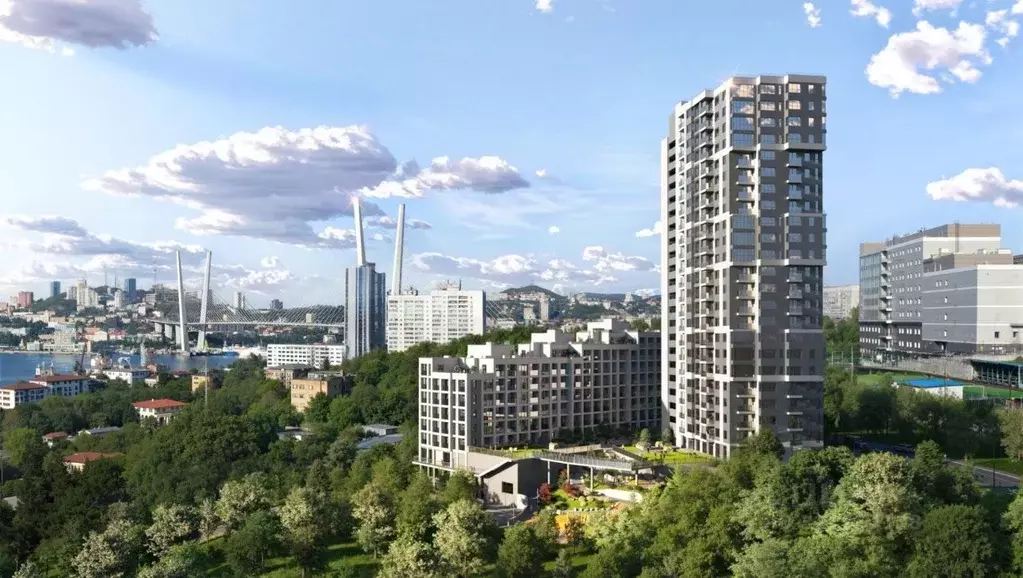 1-к кв. Приморский край, Владивосток Архитектор жилой комплекс (28.77 ... - Фото 2