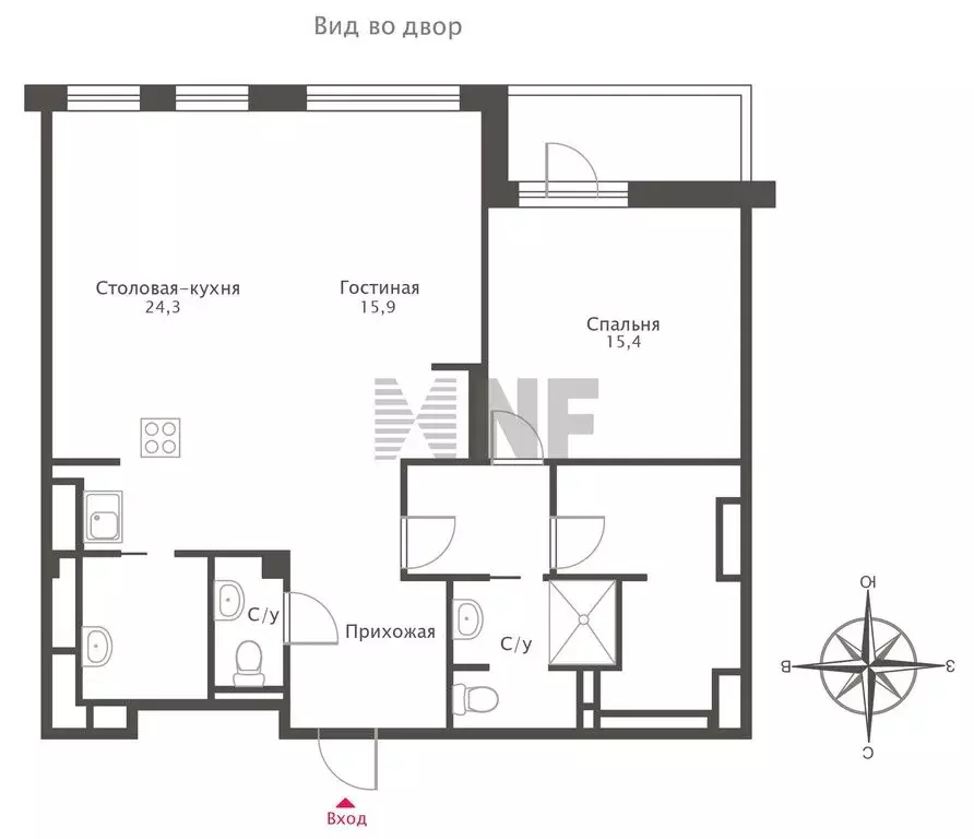 2-комнатная квартира: Москва, улица Льва Толстого, 23к1 (96 м) - Фото 2