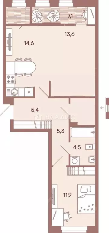 2-к кв. Пензенская область, Пенза ул. Измайлова, 38 (64.3 м) - Фото 2