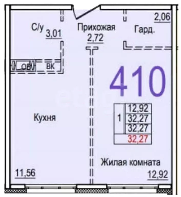 1-к кв. Московская область, Красногорск городской округ, д. Глухово ... - Фото 1