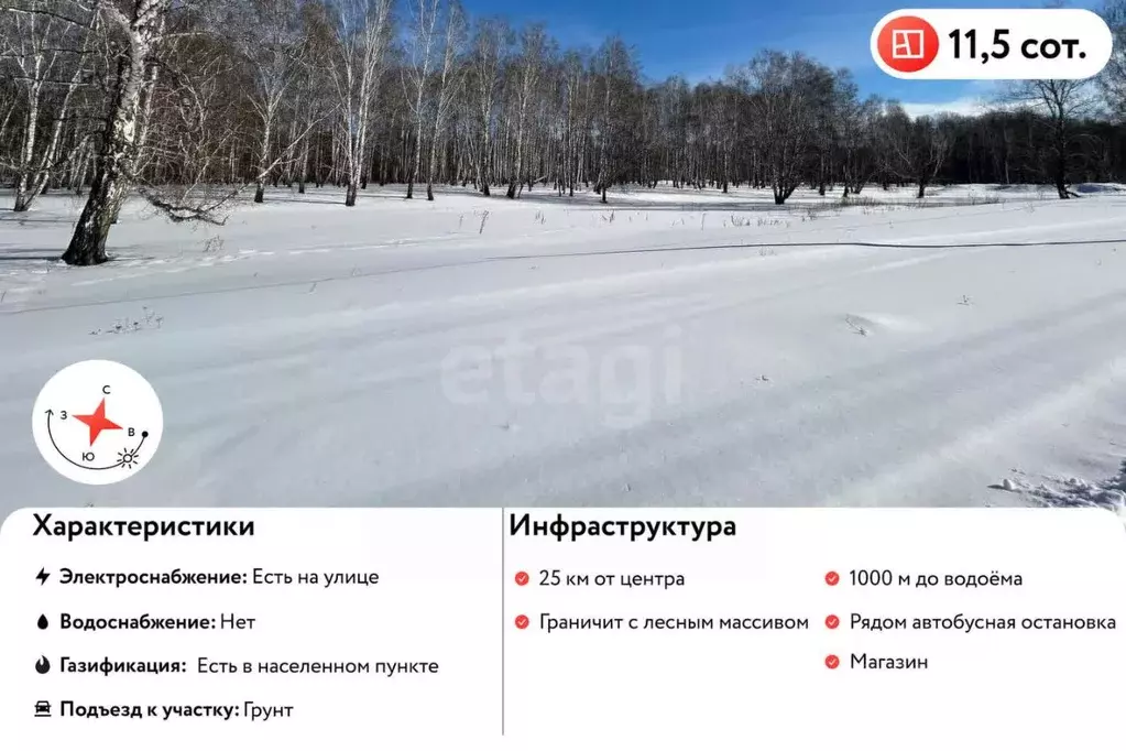 Участок в Челябинская область, Сосновский район, Кременкульское с/пос, ... - Фото 0