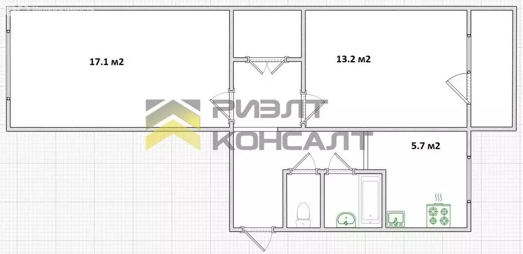 2-комнатная квартира: Омск, микрорайон Заозёрный, улица Бархатовой, 4 ... - Фото 2
