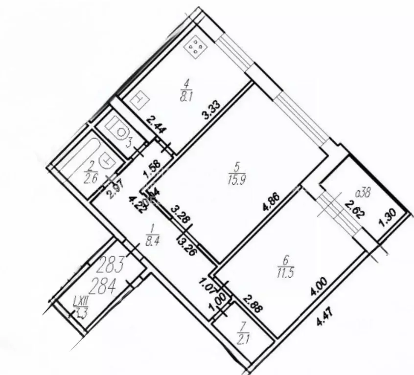 2-к кв. Рязанская область, Рязань ул. Новоселов, 54к2 (50.9 м) - Фото 2