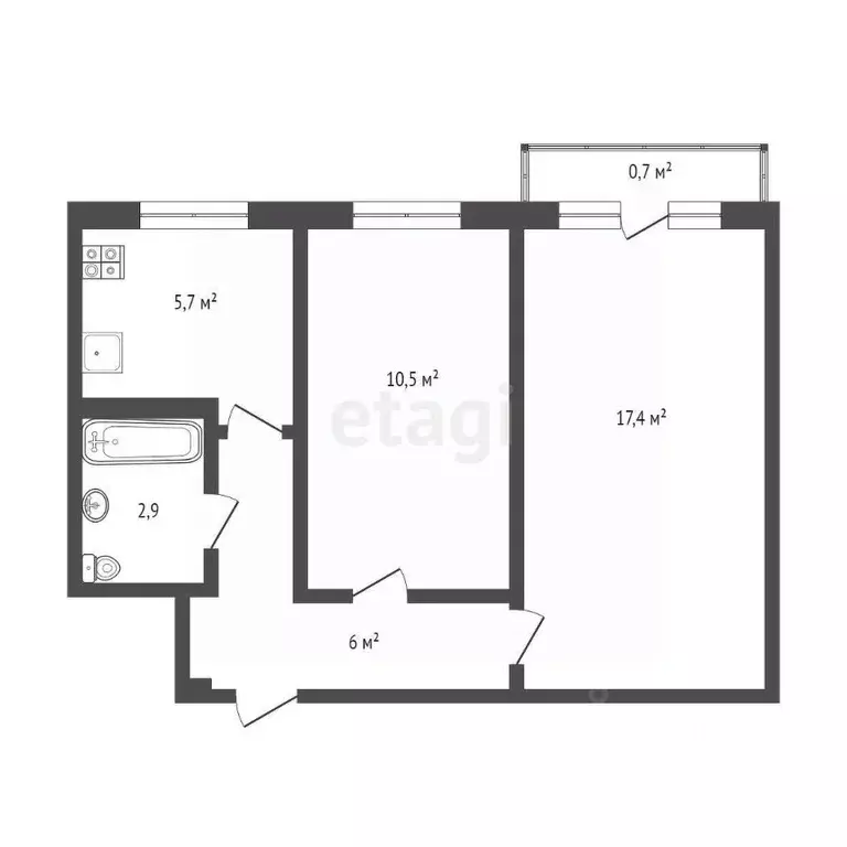 2-к кв. Мордовия, Саранск ул. Веселовского, 56 (42.5 м) - Фото 1