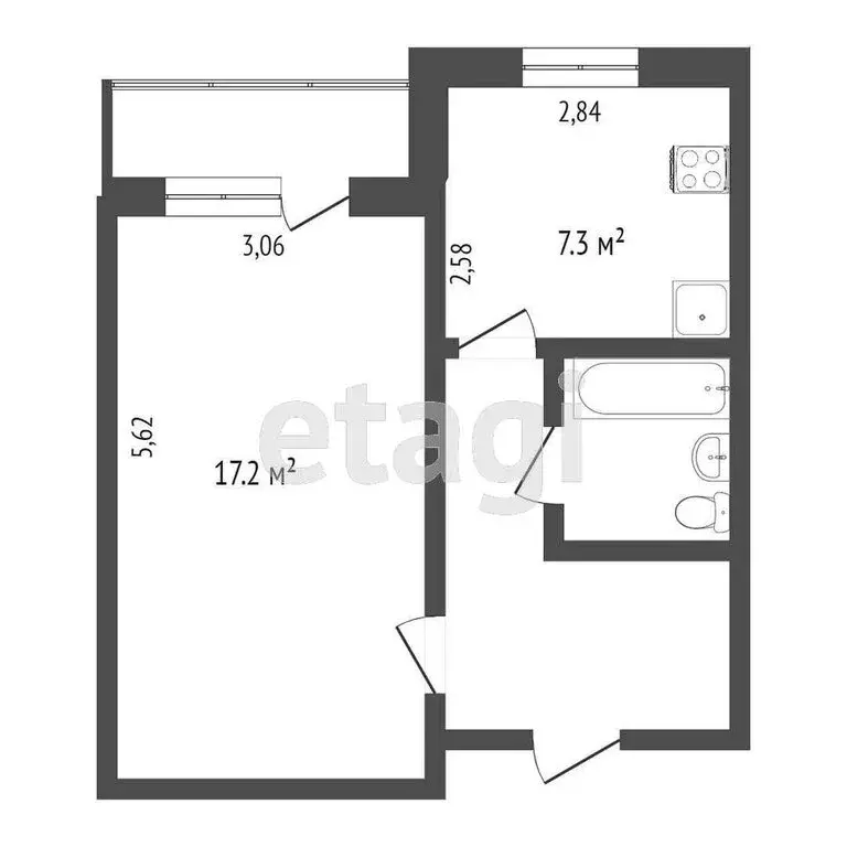 1-комнатная квартира: Омск, проспект Мира, 163к3 (36.7 м) - Фото 0