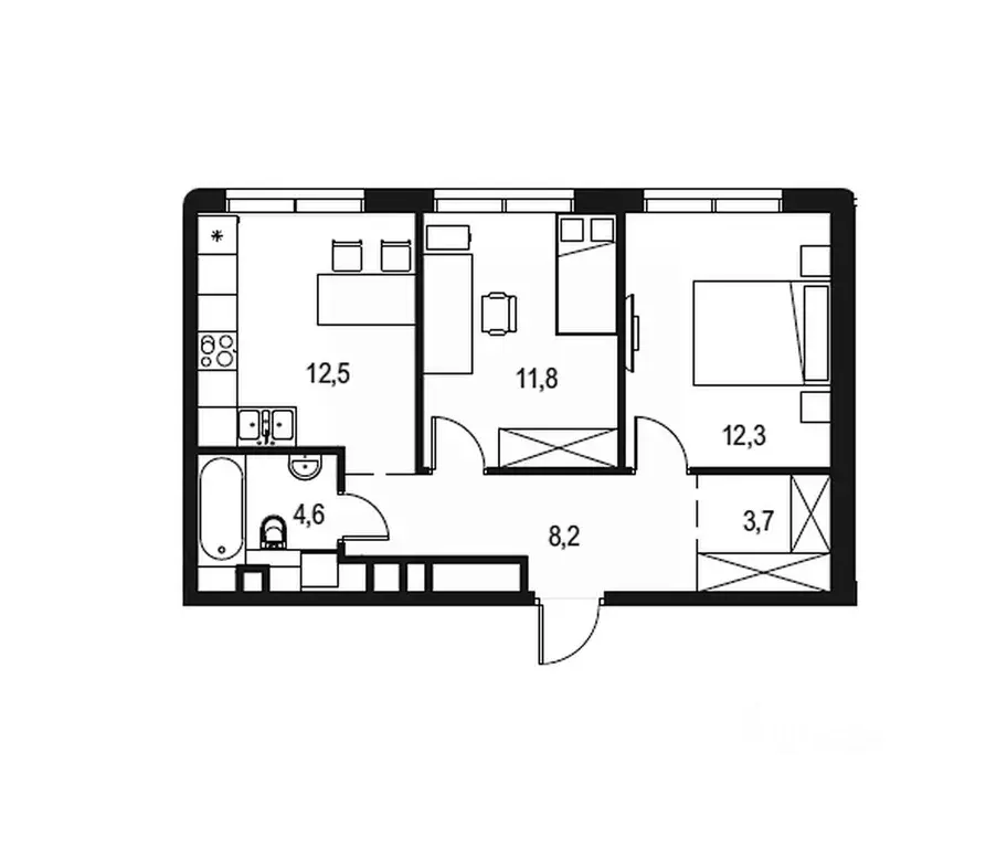 2-к кв. Москва Ильменский проезд, 8 (53.1 м) - Фото 1