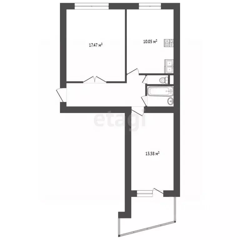 2-к кв. Москва ул. Генерала Белова, 49К2 (47.1 м) - Фото 0