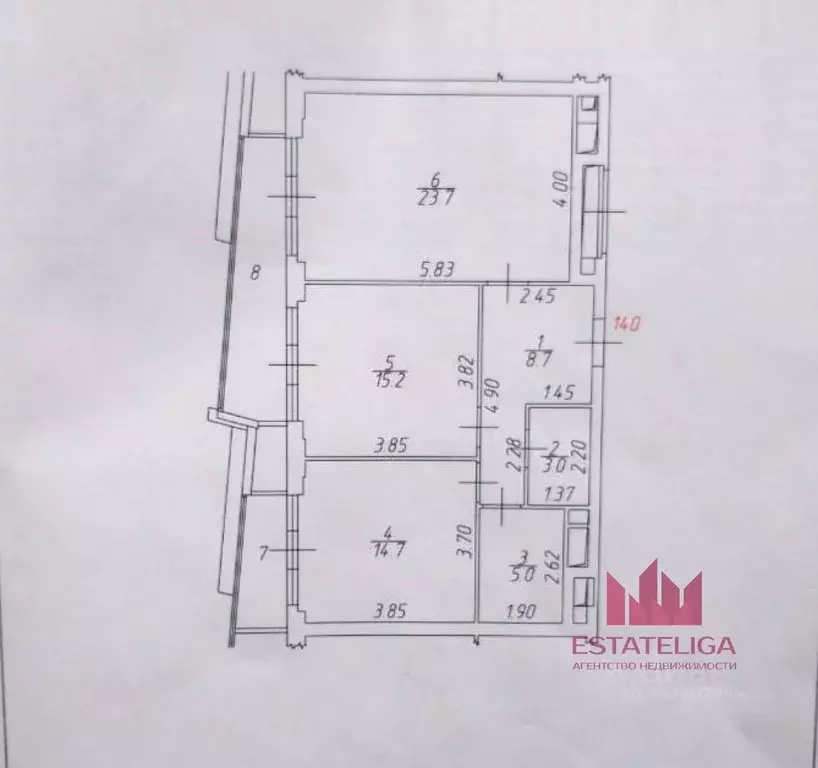 2-к кв. москва ул. янковского, 1к3 (73.3 м) - Фото 1