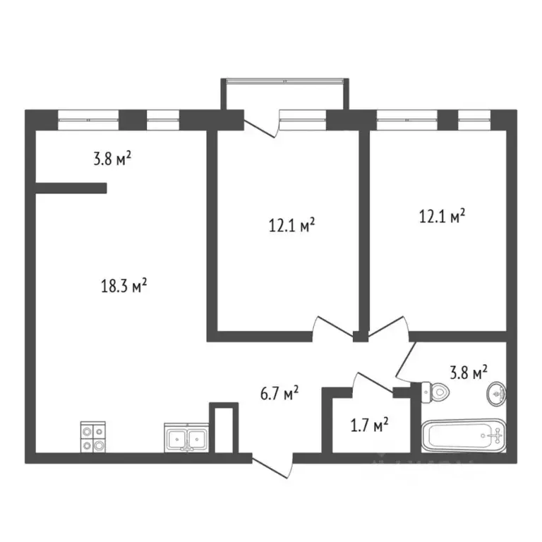 2-к кв. Тюменская область, Тюменский муниципальный округ, д. Дударева ... - Фото 2