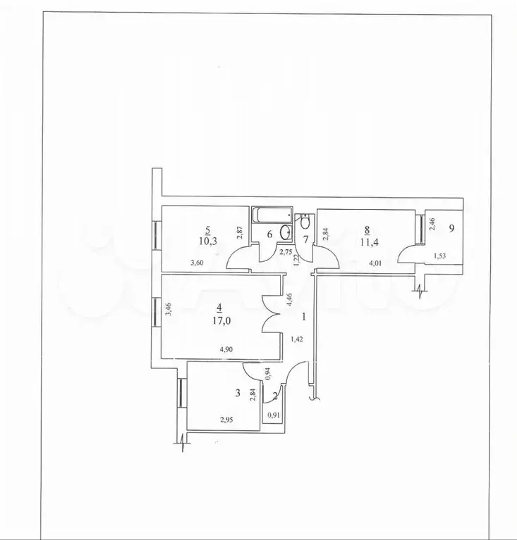 3-к. квартира, 63 м, 2/9 эт. - Фото 0