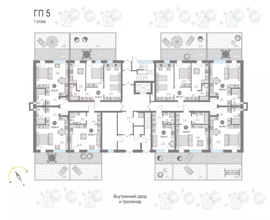 Квартира-студия: Кулаково, жилой комплекс Кипрея Квартиры (65.3 м) - Фото 2