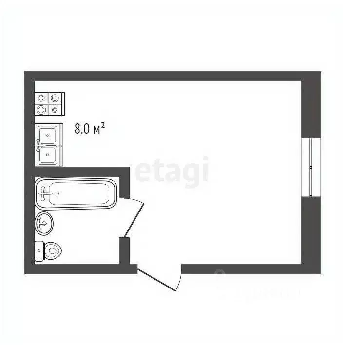 Студия Краснодарский край, Анапа проезд Золотой Берег, 2Е (33.0 м) - Фото 2