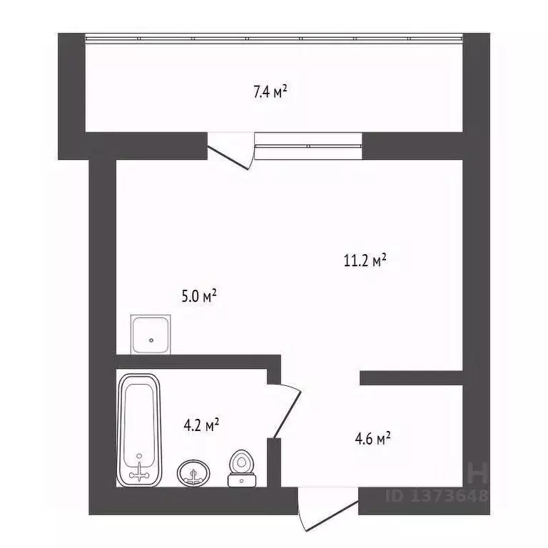 Студия Амурская область, Благовещенск Высокая ул., 63 (29.7 м) - Фото 1
