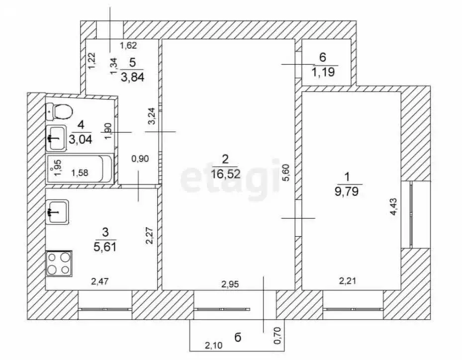 2-комнатная квартира: Ульяновск, улица Жуковского, 63 (40 м) - Фото 0