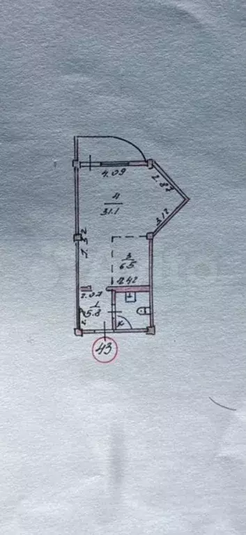 Квартира-студия, 49,4 м, 5/10 эт. - Фото 0