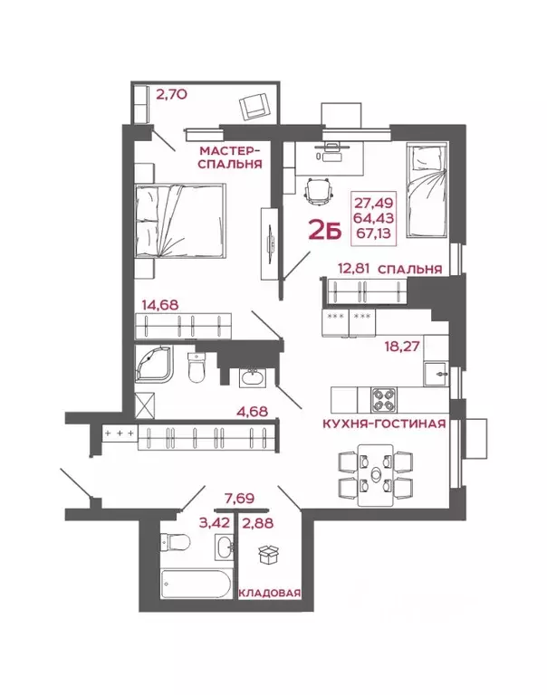 2-к кв. Пензенская область, Пенза Микрорайон Новобережье жилой ... - Фото 1