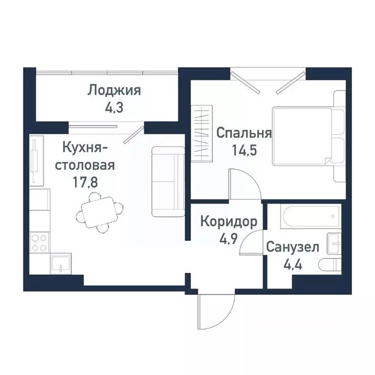 1-к кв. Челябинская область, Челябинский городской округ, пос. ... - Фото 0