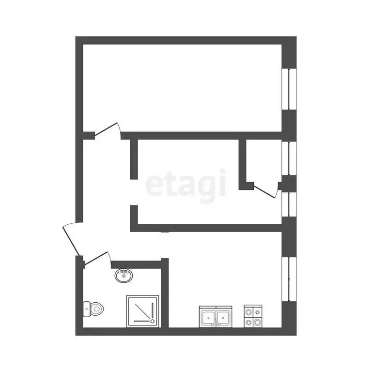 2-комнатная квартира: Кировский, Центральная улица, 6 (51.4 м) - Фото 0