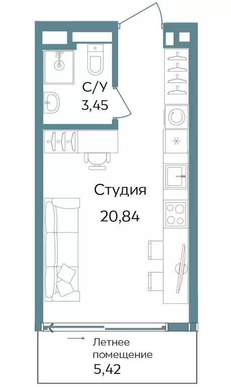 Квартира-студия: Республика Крым, Саки, курортный кластер Темпо (29.71 ... - Фото 0
