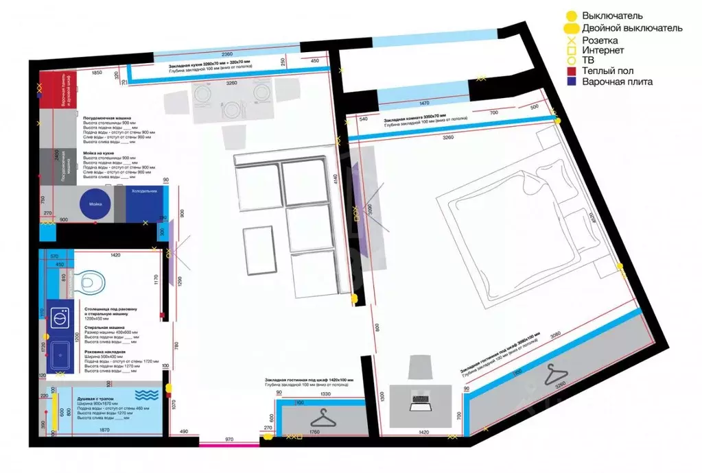 1-к кв. Санкт-Петербург Свердловская наб., 58 (54.0 м) - Фото 2