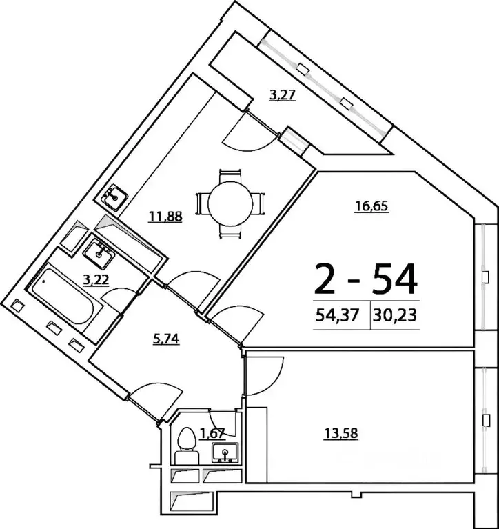 2-к кв. Санкт-Петербург Планерная ул., 91к1 (52.9 м) - Фото 1