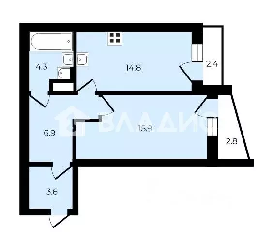 2-к кв. Санкт-Петербург Смоленская ул., 11к2 (48.1 м) - Фото 2