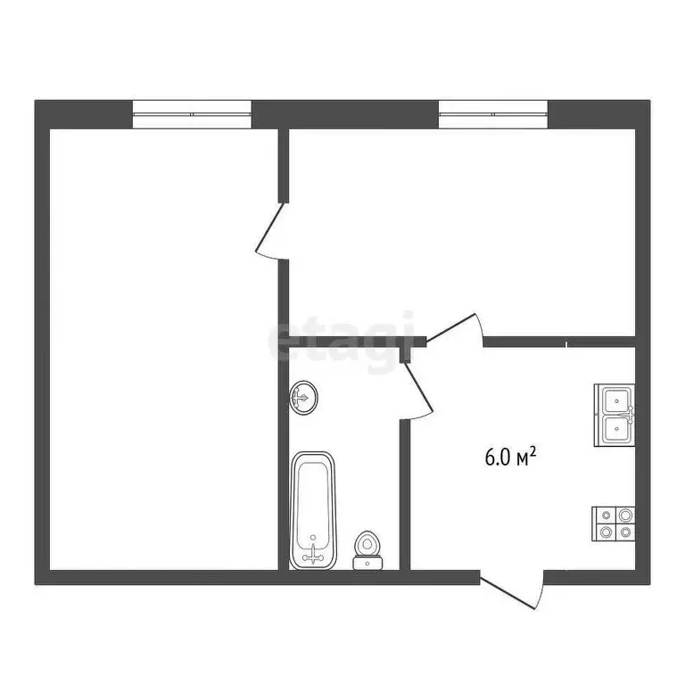 2-комнатная квартира: Пятигорск, Теплосерная улица, 91 (40 м) - Фото 0
